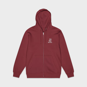 Bluza z kapturem na suwak "NO ART NO SOUL" w kolorze burgund