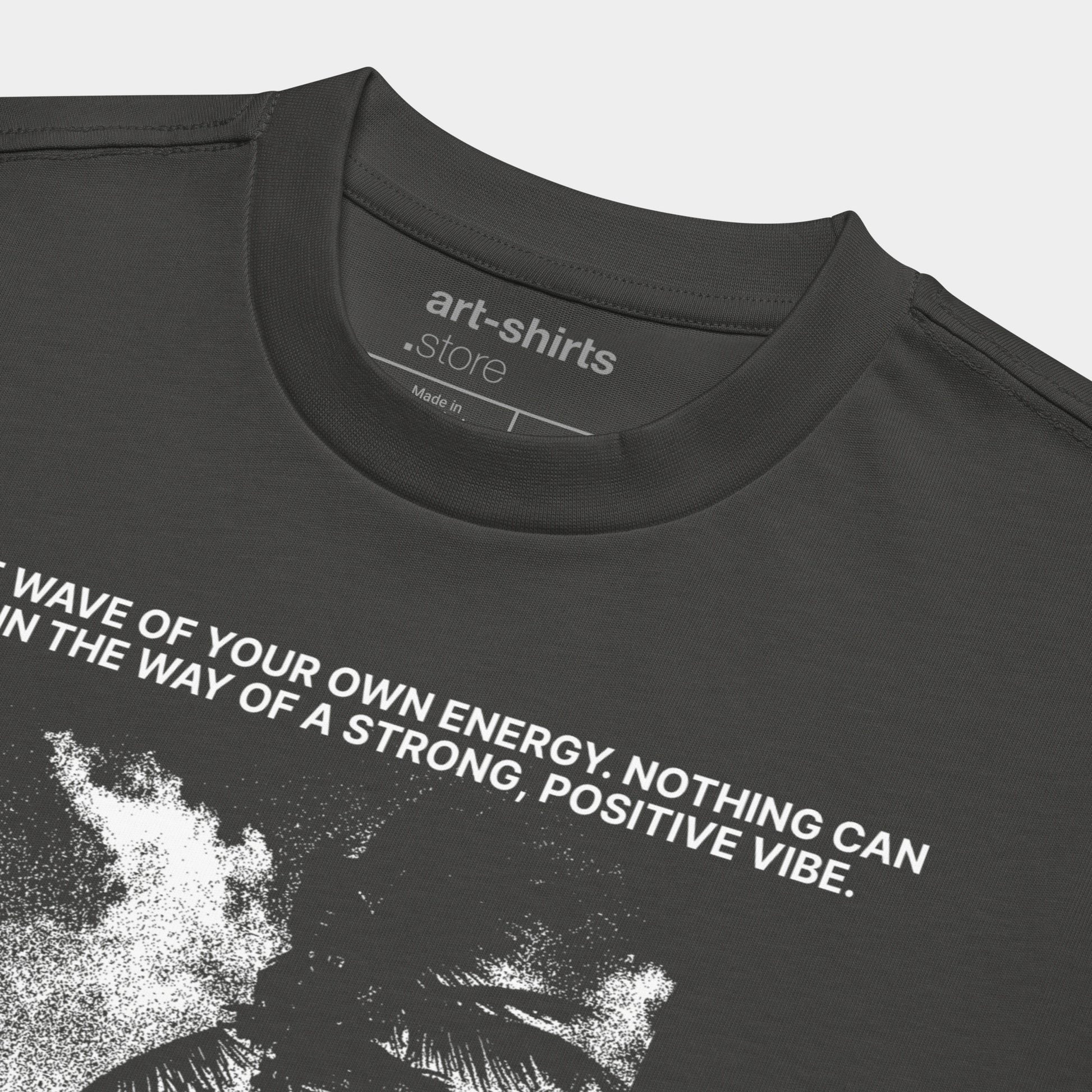 Szary T-shirt Box Tee „Unstoppable Vibes”