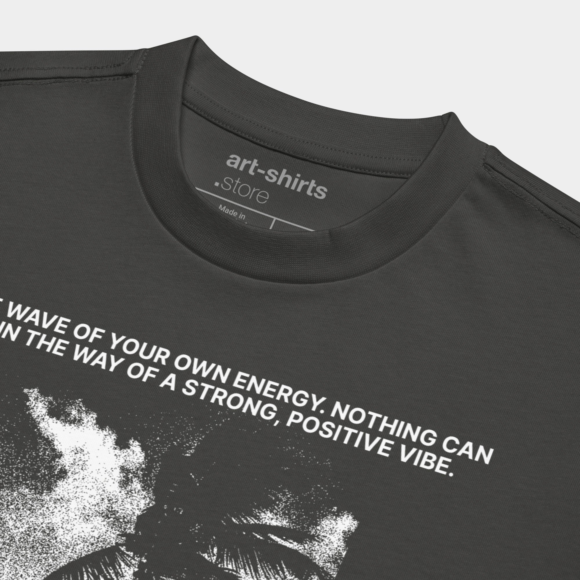 Szary T-shirt Box Tee „Unstoppable Vibes”