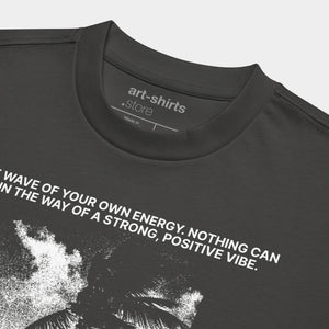 Szary T-shirt Box Tee „Unstoppable Vibes”