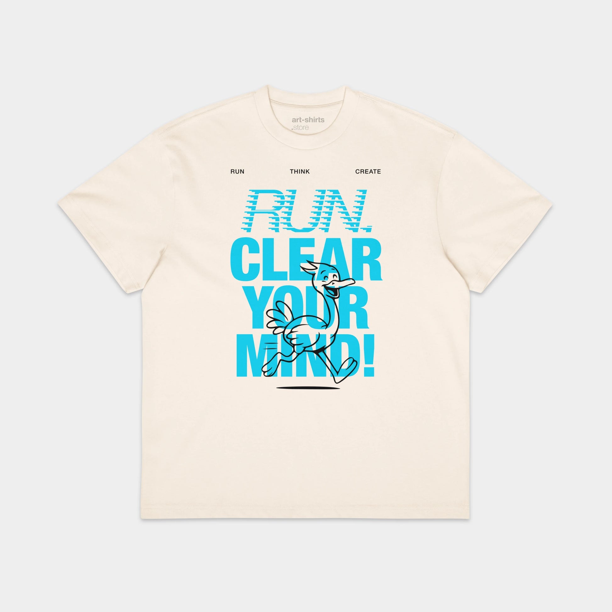 T-shirt oversize z nadrukiem „RUN. CLEAR YOUR MIND!"