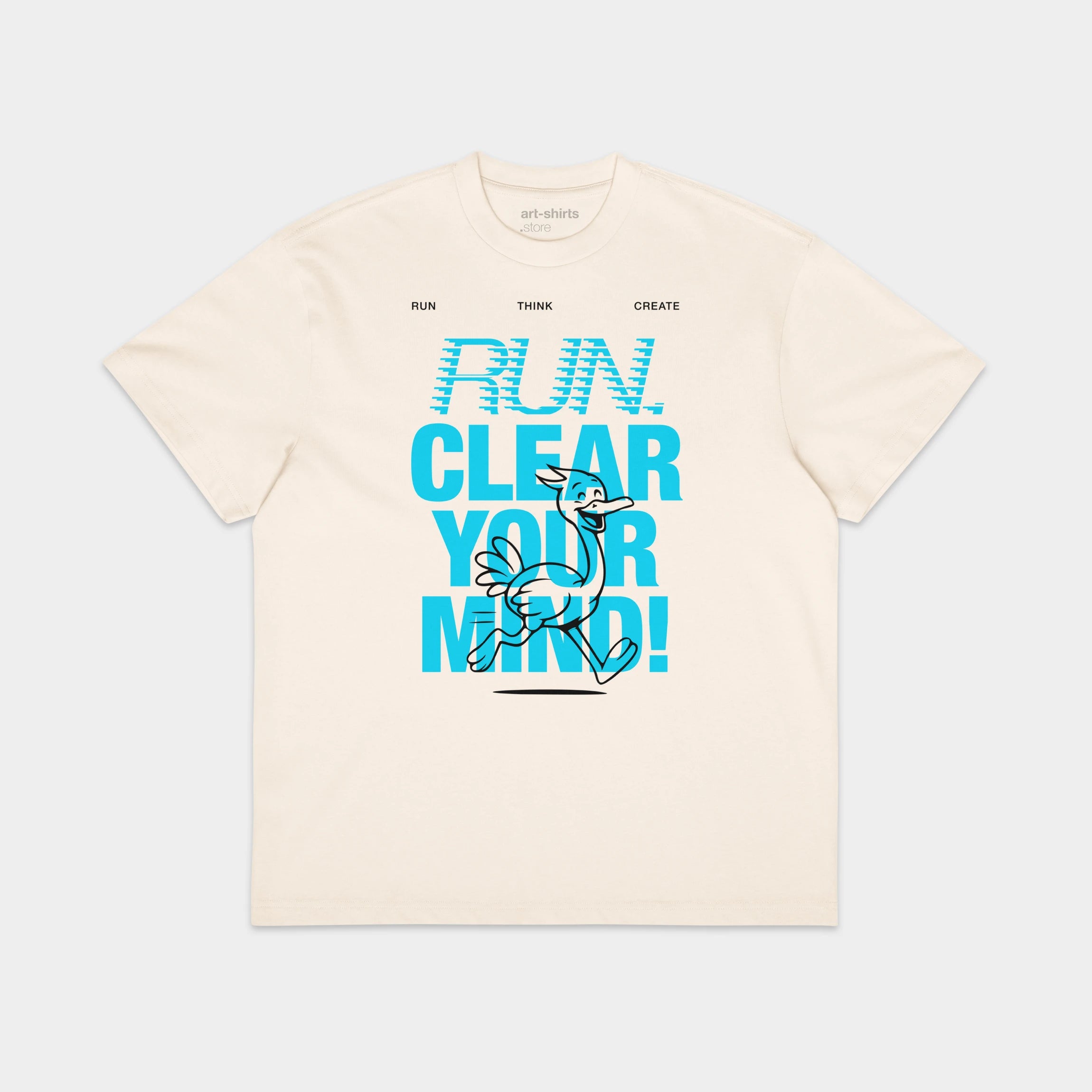 T-shirt oversize z nadrukiem „RUN. CLEAR YOUR MIND!"
