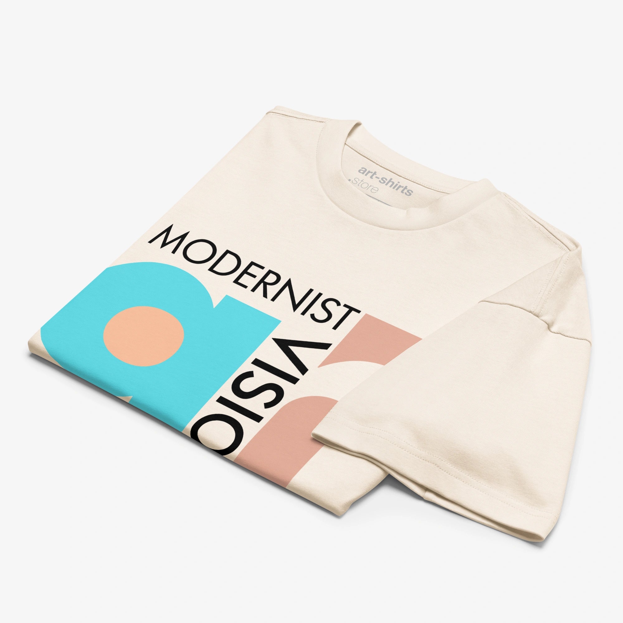 Koszulka oversize z artystycznym nadrukiem „ART. MODERNIST VISIONS"