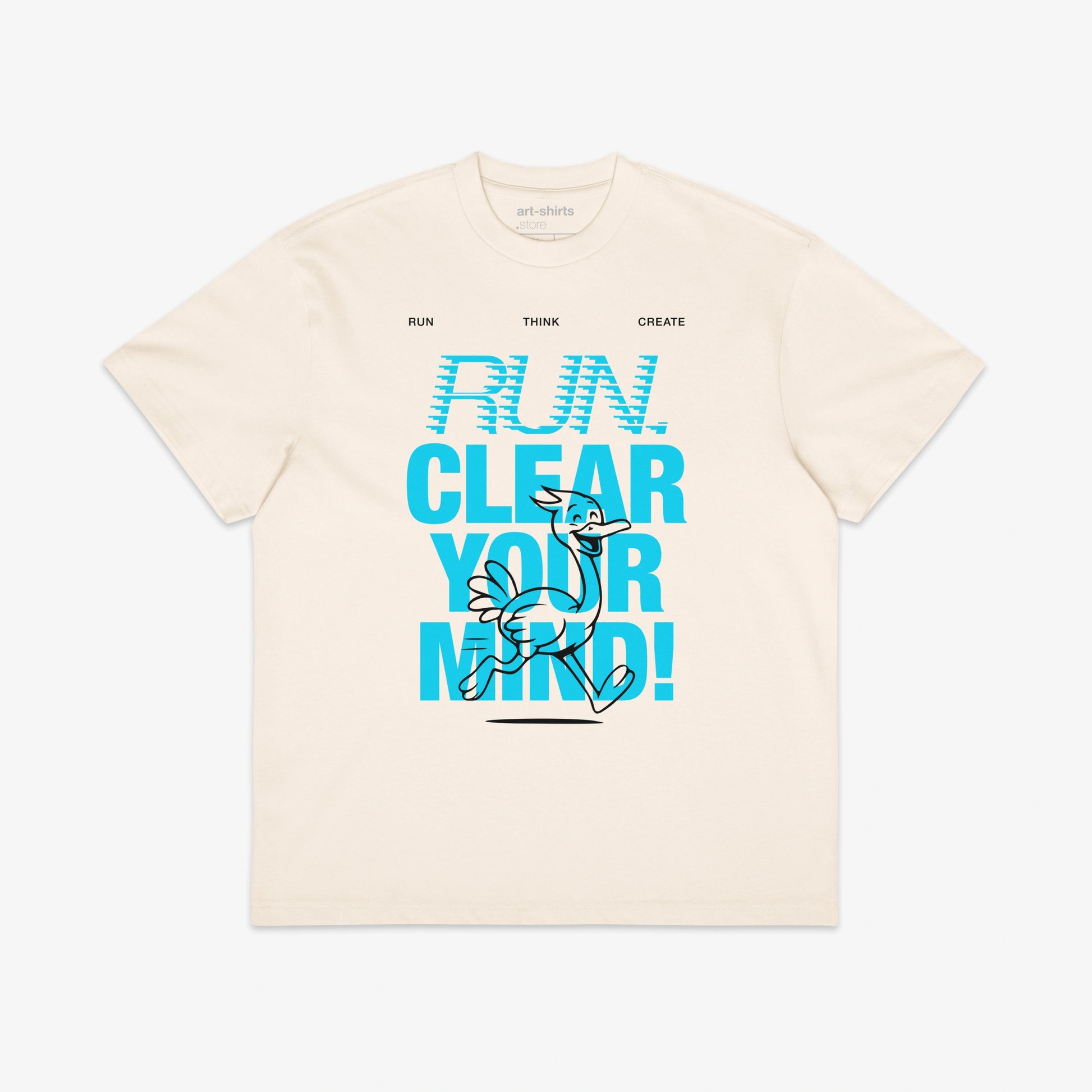 T-shirt oversize z nadrukiem „RUN. CLEAR YOUR MIND!"