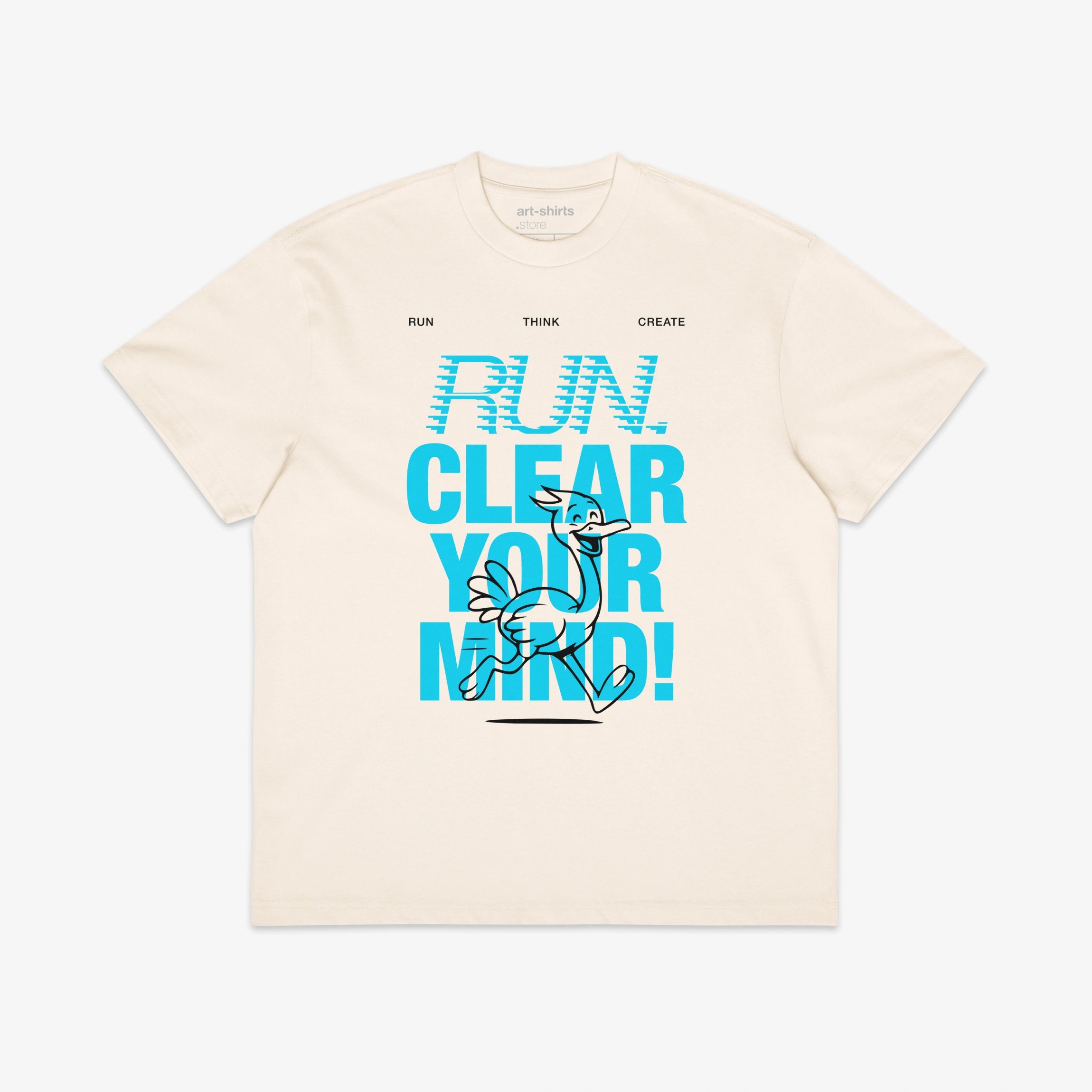 T-shirt oversize z nadrukiem „RUN. CLEAR YOUR MIND!"