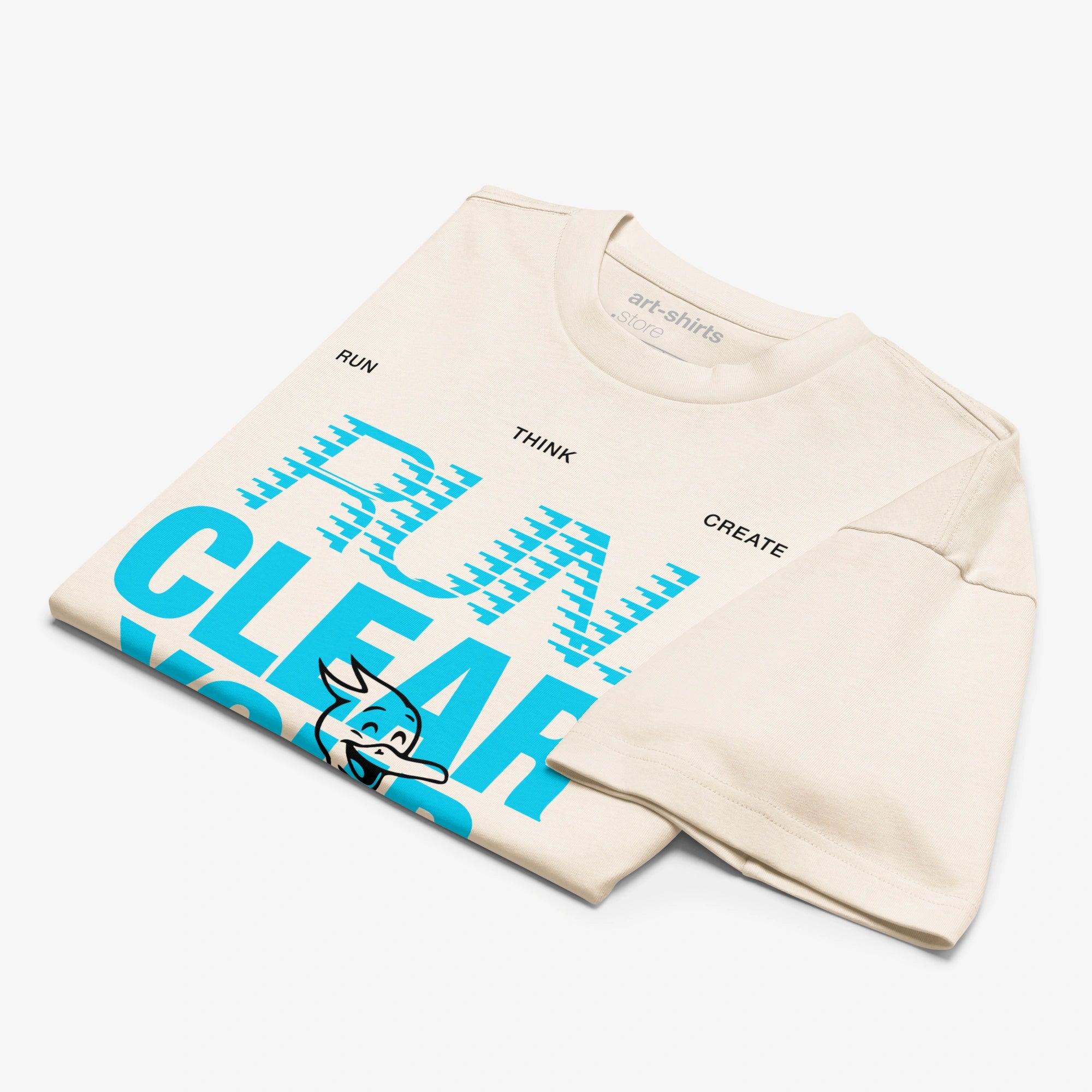 T-shirt oversize z nadrukiem „RUN. CLEAR YOUR MIND!"