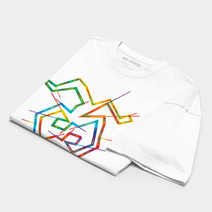 Biały T-shirt oversize z nadrukiem „LOVE”