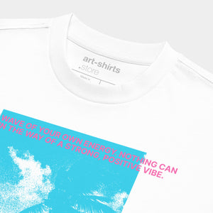 Biały T-shirt Box Tee „Unstoppable Vibes”