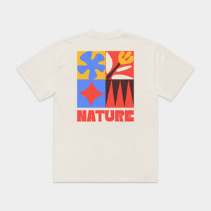 T-shirt oversize z nadrukiem „NATURE” – tył