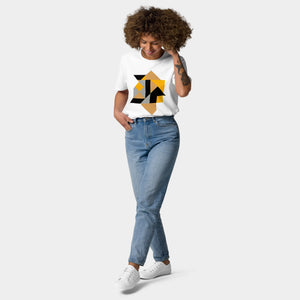 T-shirt z nadrukiem artystycznym „Kompozycja geometryczna”