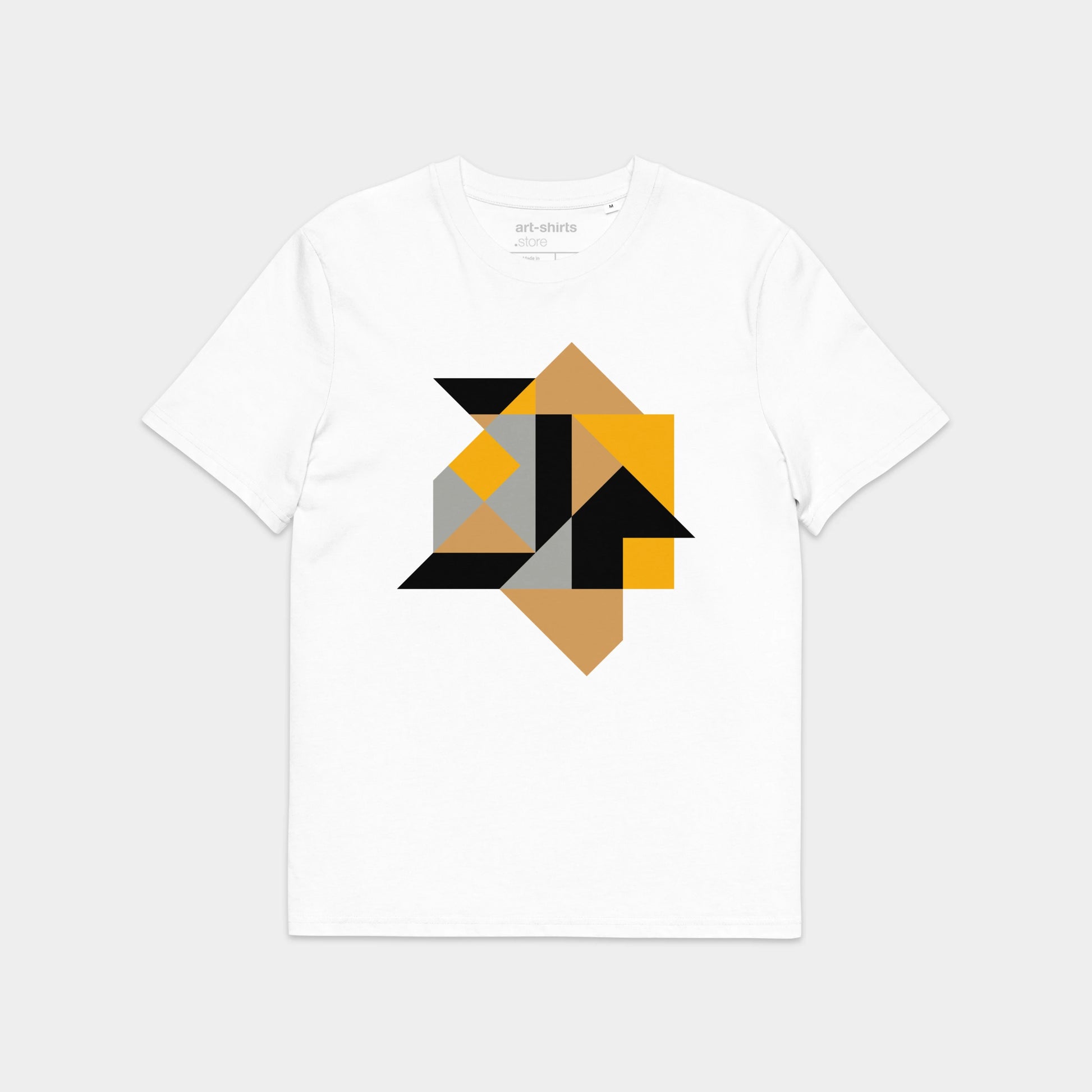 T-shirt z nadrukiem artystycznym „Kompozycja geometryczna” – przód
