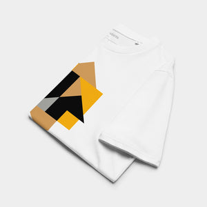 T-shirt z nadrukiem artystycznym „Kompozycja geometryczna”