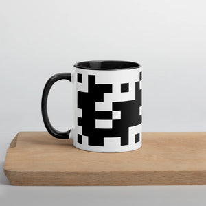 Kubek ceramiczny z artystyczną grafiką i czarnym wnętrzem