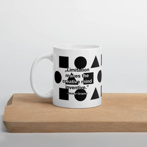 Kubek ceramiczny. Cytat Walter Gropius