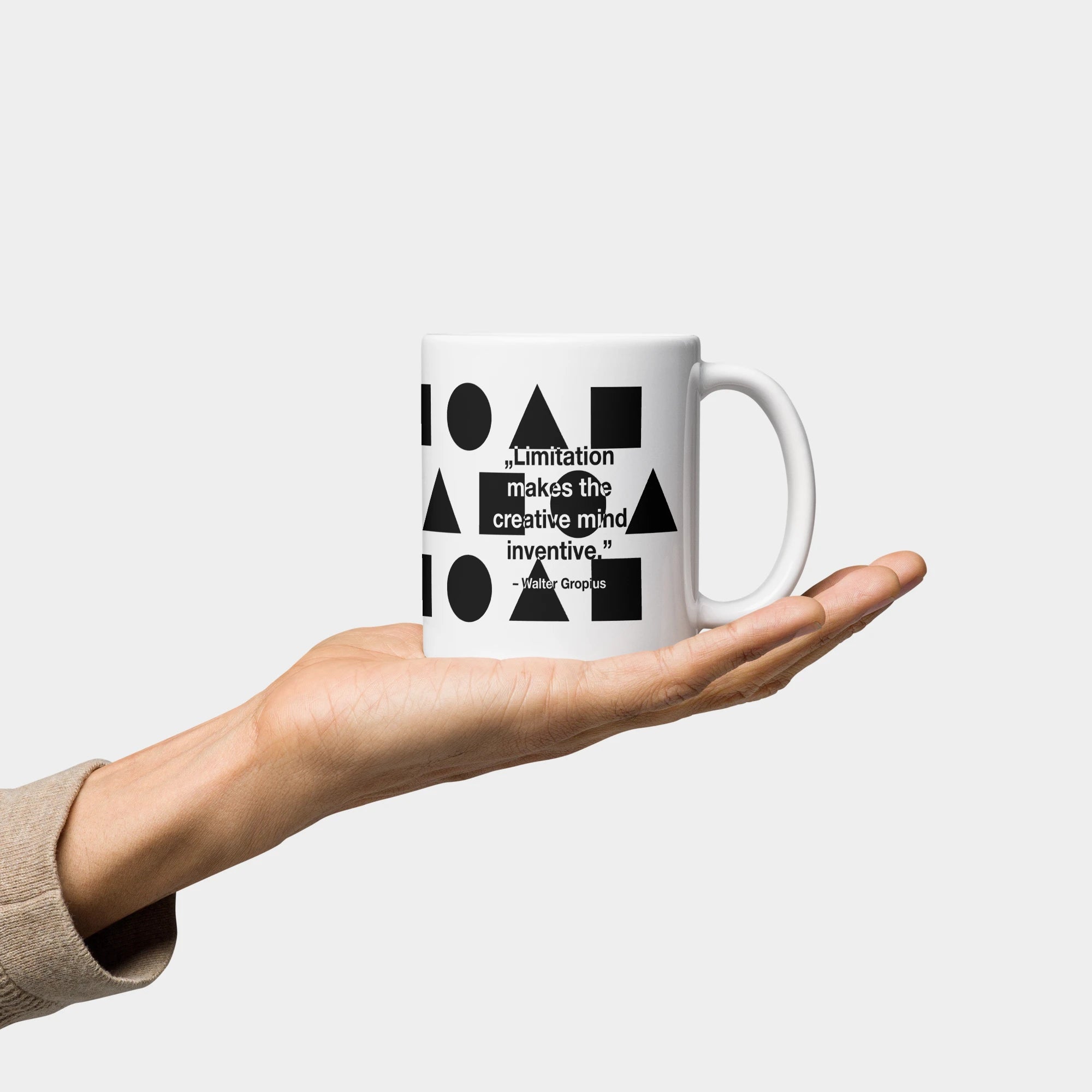 Kubek ceramiczny. Cytat Walter Gropius