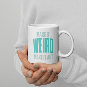 Biały kubek ceramiczny z nadrukiem